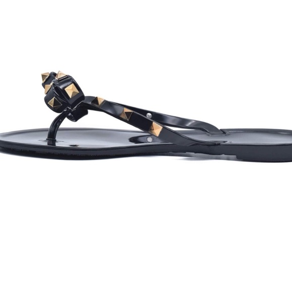 Black Studded Sandals - Picture 2 of 4